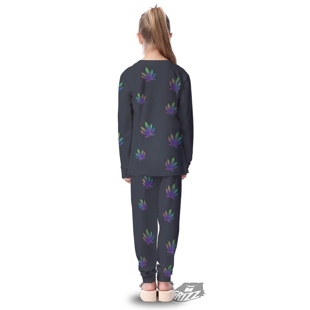 Hemp Leaves Reggae Trippy Print Pattern Kid's Pajamas-grizzshop