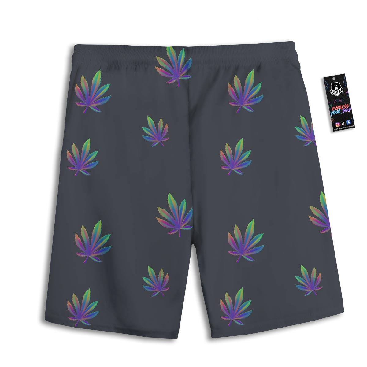 Hemp Leaves Reggae Trippy Print Pattern Men's Athletic Shorts-grizzshop