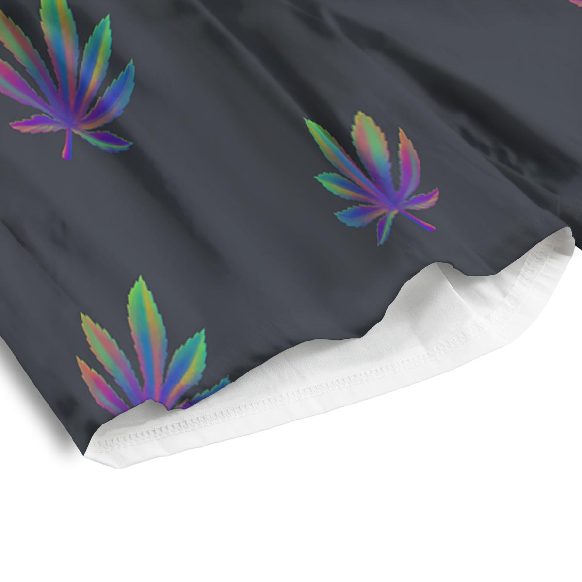 Hemp Leaves Reggae Trippy Print Pattern Men's Athletic Shorts-grizzshop