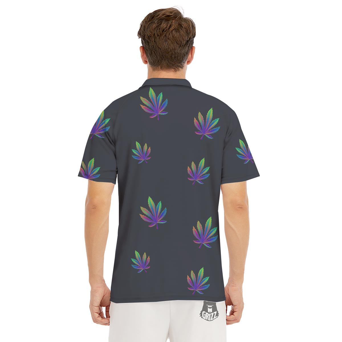Hemp Leaves Reggae Trippy Print Pattern Men's Golf Shirts-grizzshop