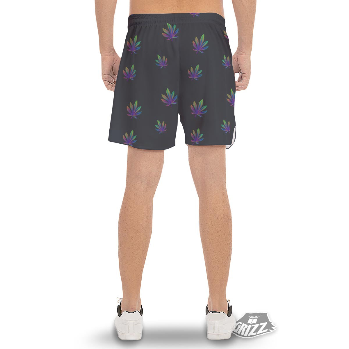 Hemp Leaves Reggae Trippy Print Pattern Men's Gym Shorts-grizzshop