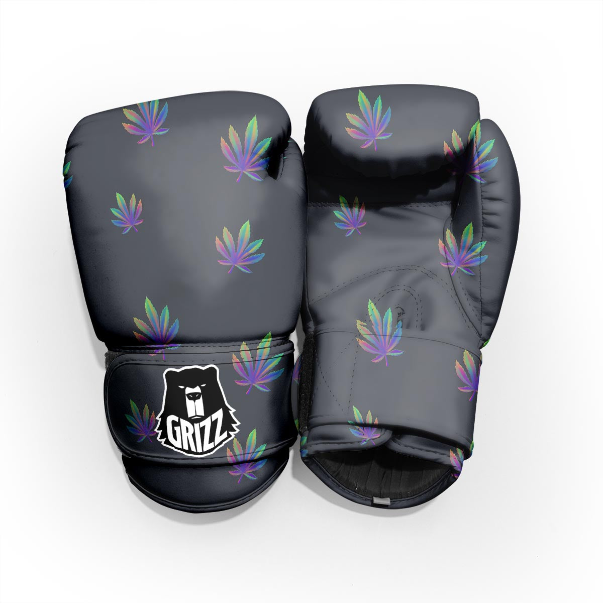 Hemp Leaves Reggae Trippy Print Pattern Sparring Gloves-grizzshop