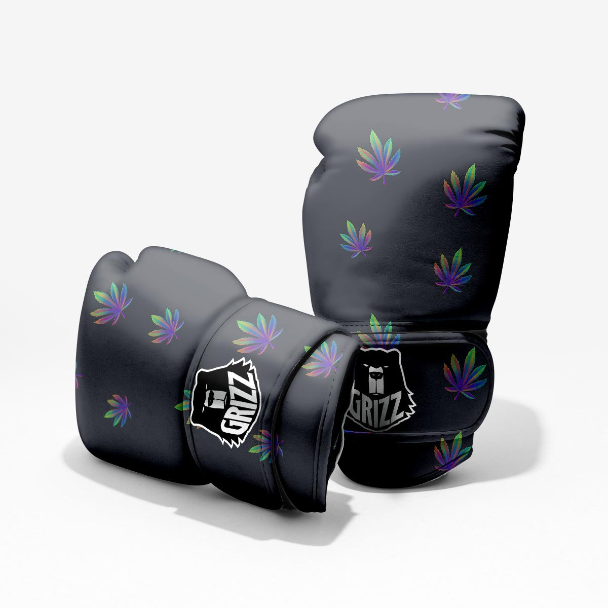 Hemp Leaves Reggae Trippy Print Pattern Sparring Gloves-grizzshop