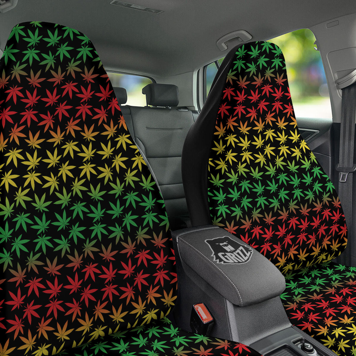 Hemp Rastafarian Print Pattern Car Seat Covers-grizzshop
