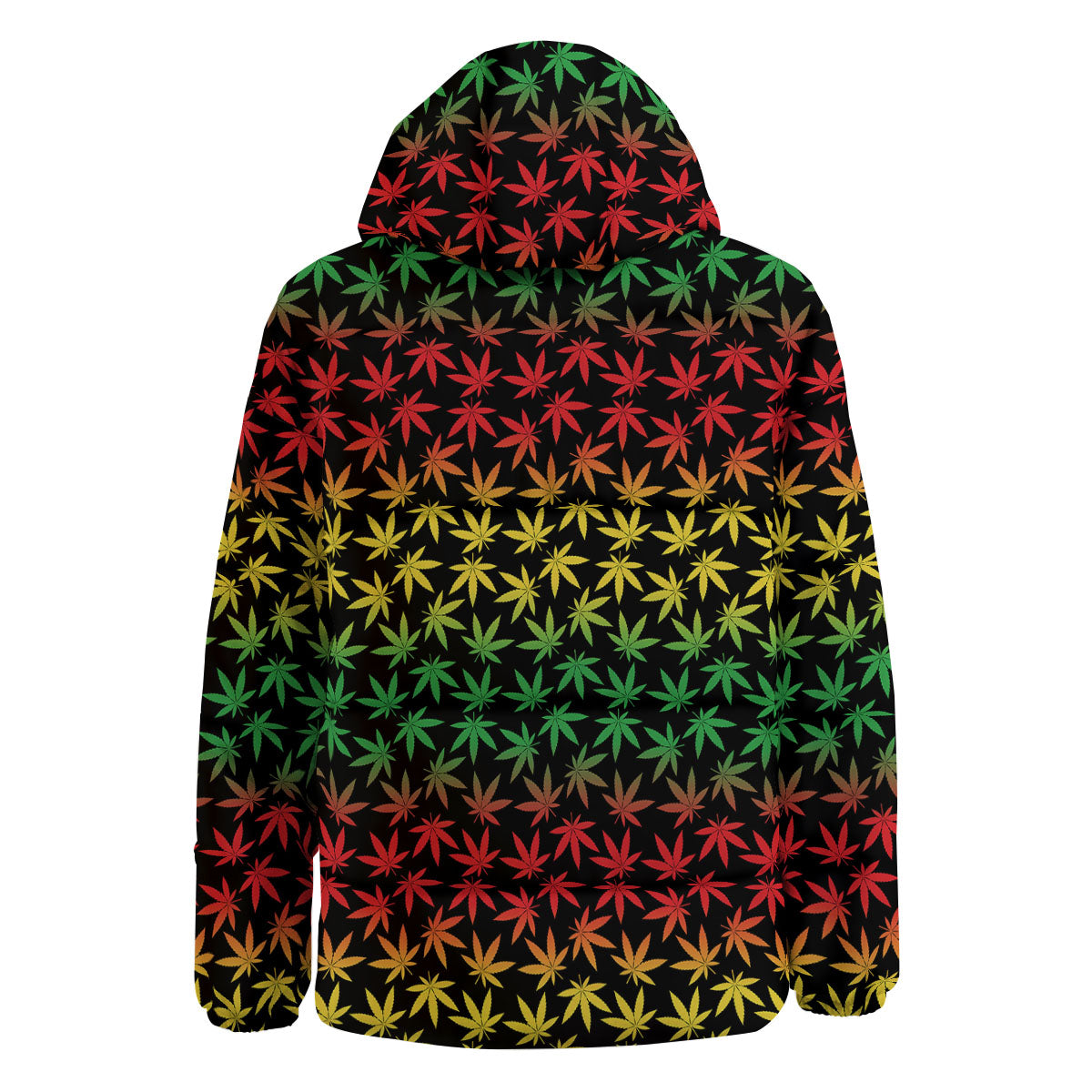 Hemp Rastafarian Print Pattern Down Jacket-grizzshop