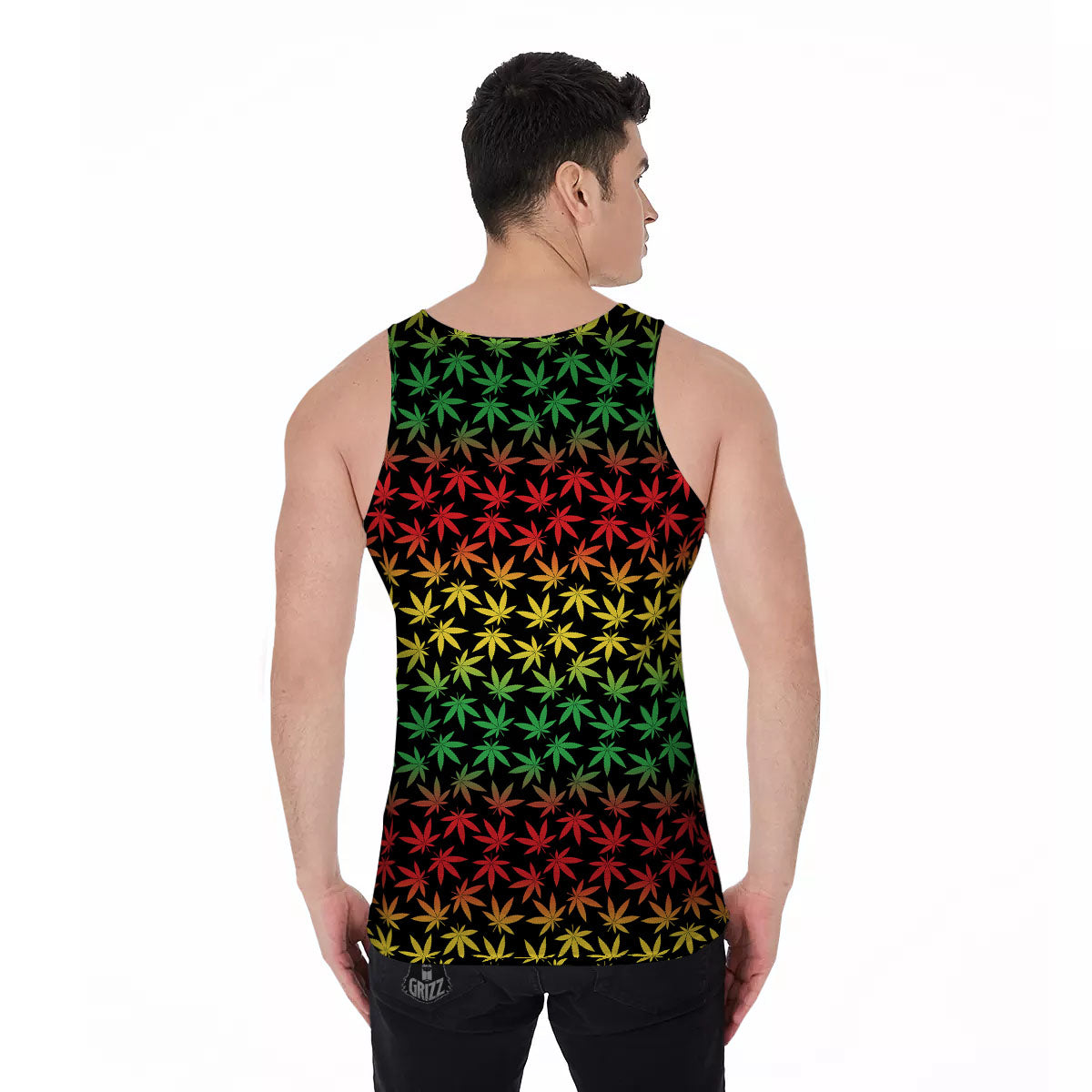 Hemp Rastafarian Print Pattern Men's Tank Top-grizzshop