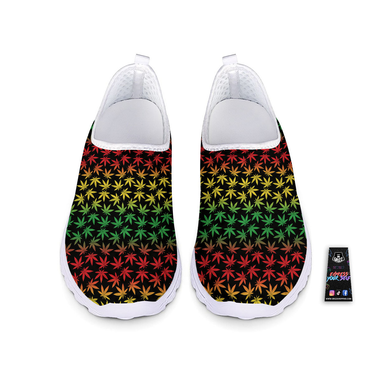 Hemp Rastafarian Print Pattern Nurse Shoes-grizzshop