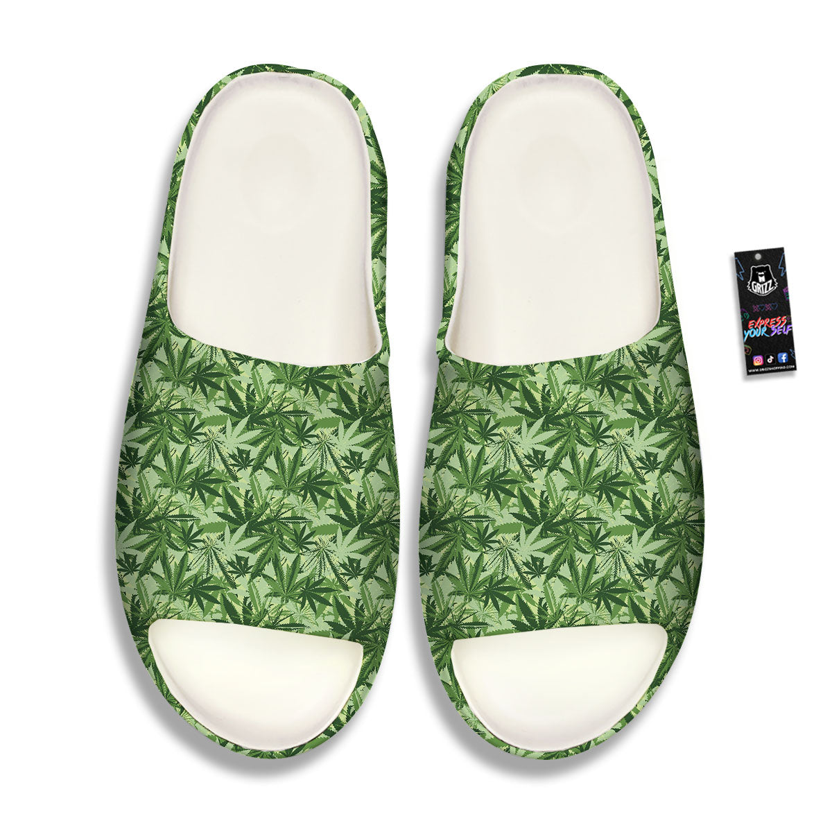 Hemp Leaf Print Pattern Sandals-grizzshop