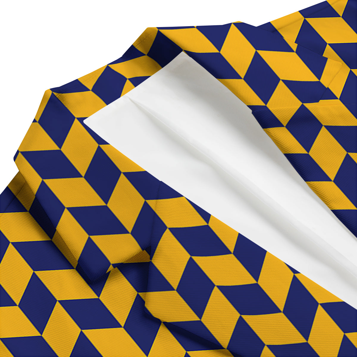 Herringbone Yellow And Blue Print Pattern Men's Blazer-grizzshop