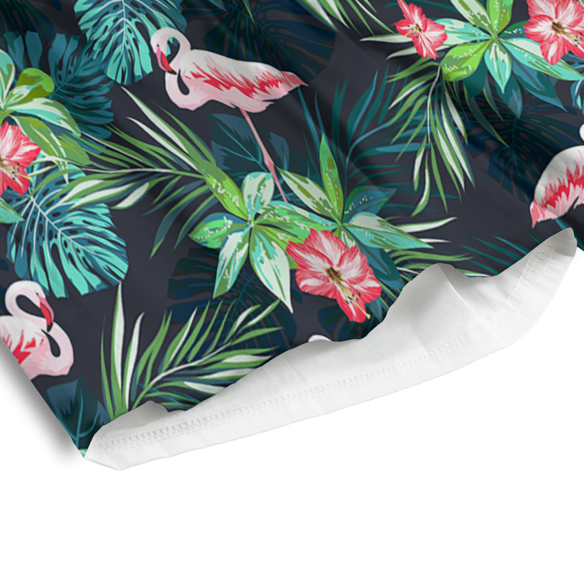 Hibiscus And Tropical Flamingo Print Pattern Men's Athletic Shorts
