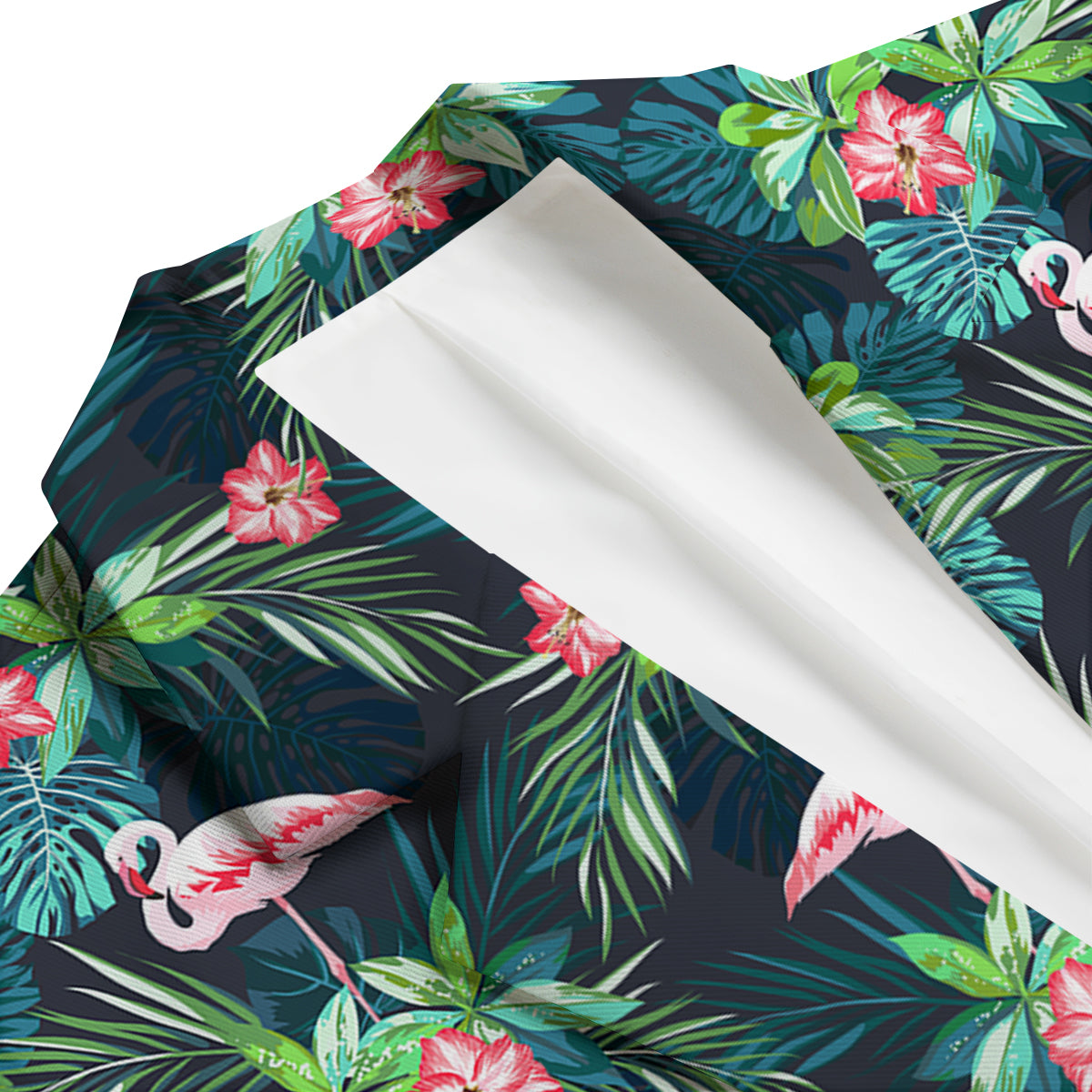 Hibiscus And Tropical Flamingo Print Pattern Men's Blazer-grizzshop