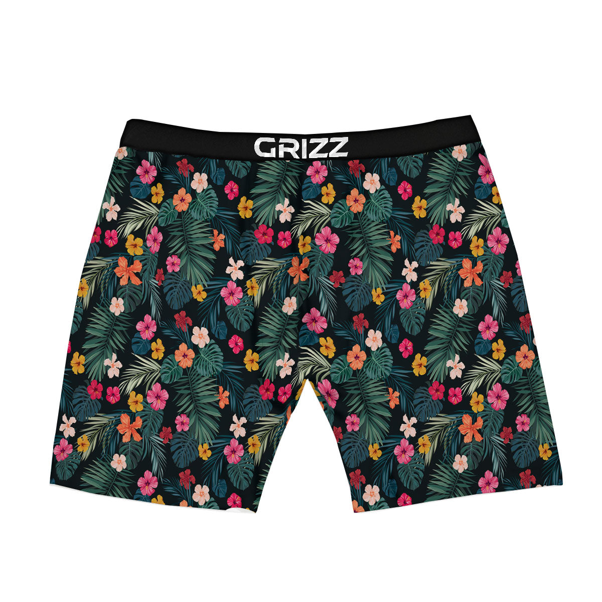 Hibiscus And Tropical Palm Print Pattern Boxer Briefs-grizzshop