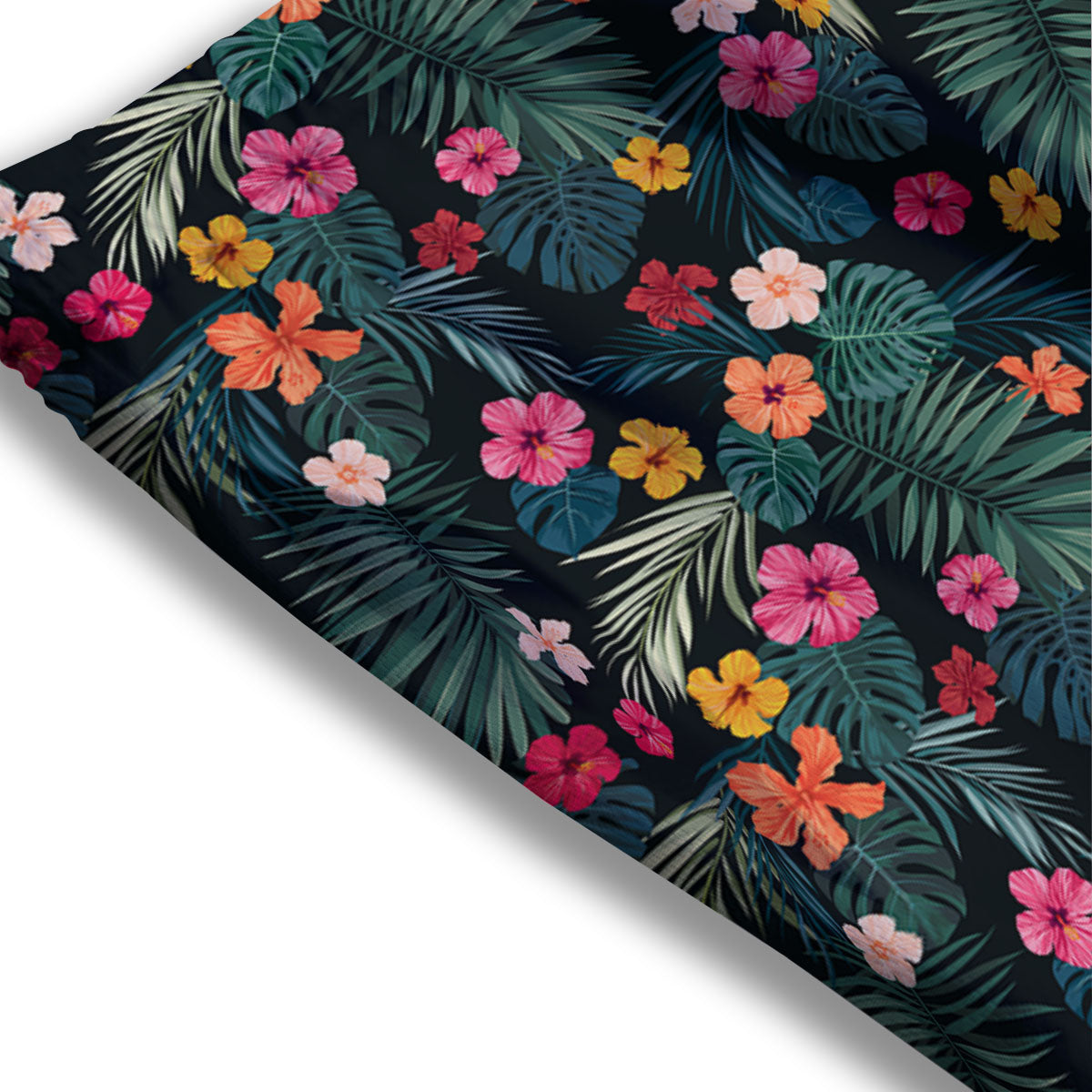 Hibiscus And Tropical Palm Print Pattern Mesh Shorts