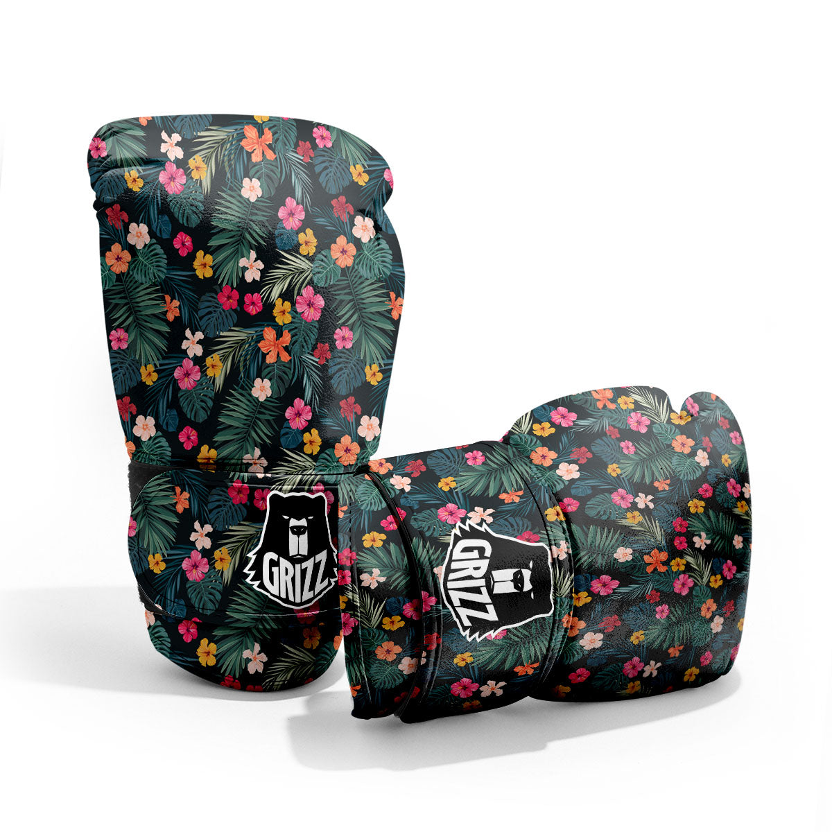 Hibiscus And Tropical Palm Print Pattern Pro Boxing Glove