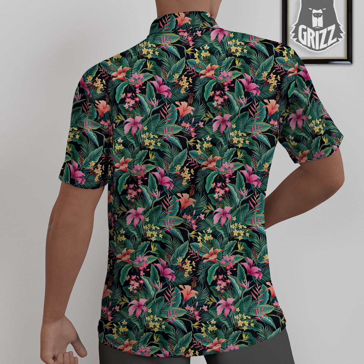Hibiscus Exotic Tropical Print Pattern Untucked Shirts-grizzshop