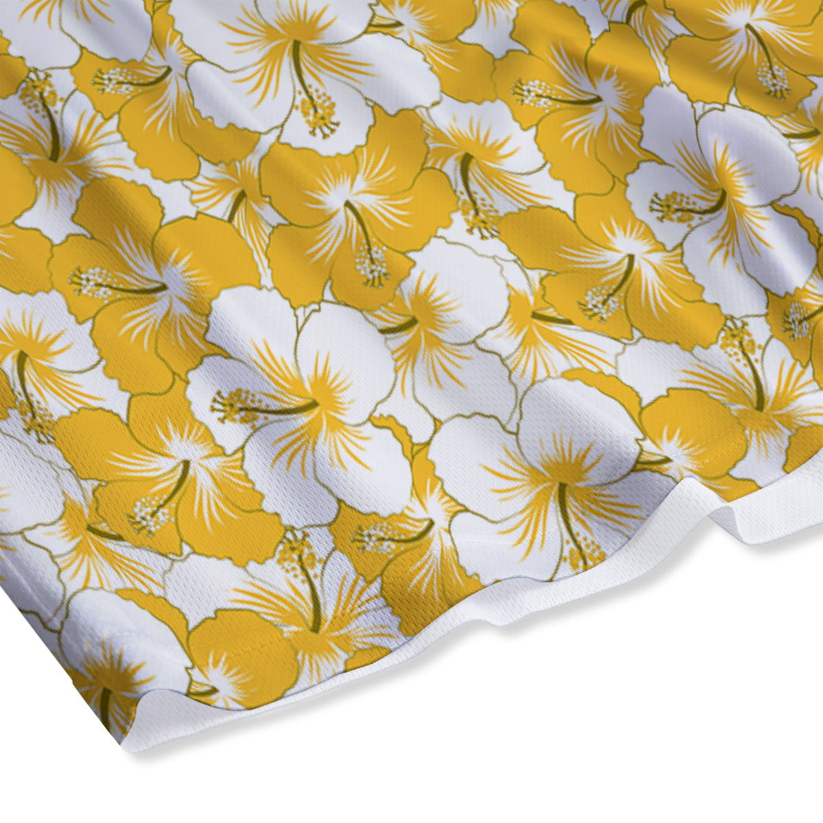 Hibiscus Flower And Camo Yellow Print Pattern Mesh Shorts