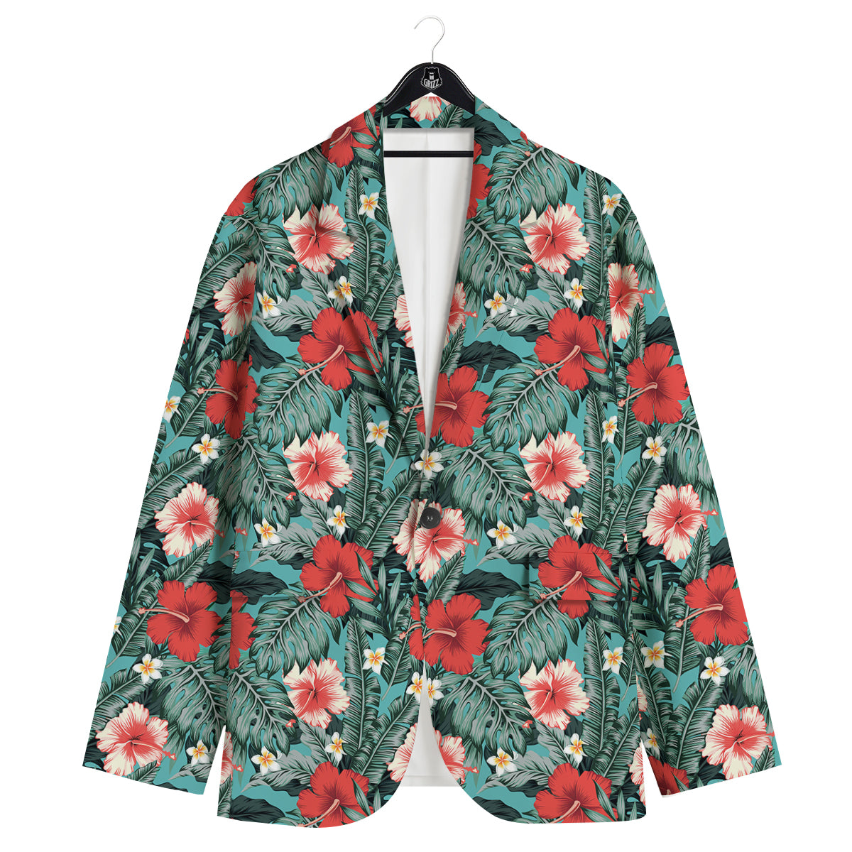 Hibiscus Flowers Tropical Print Pattern Men's Sport Coat-grizzshop