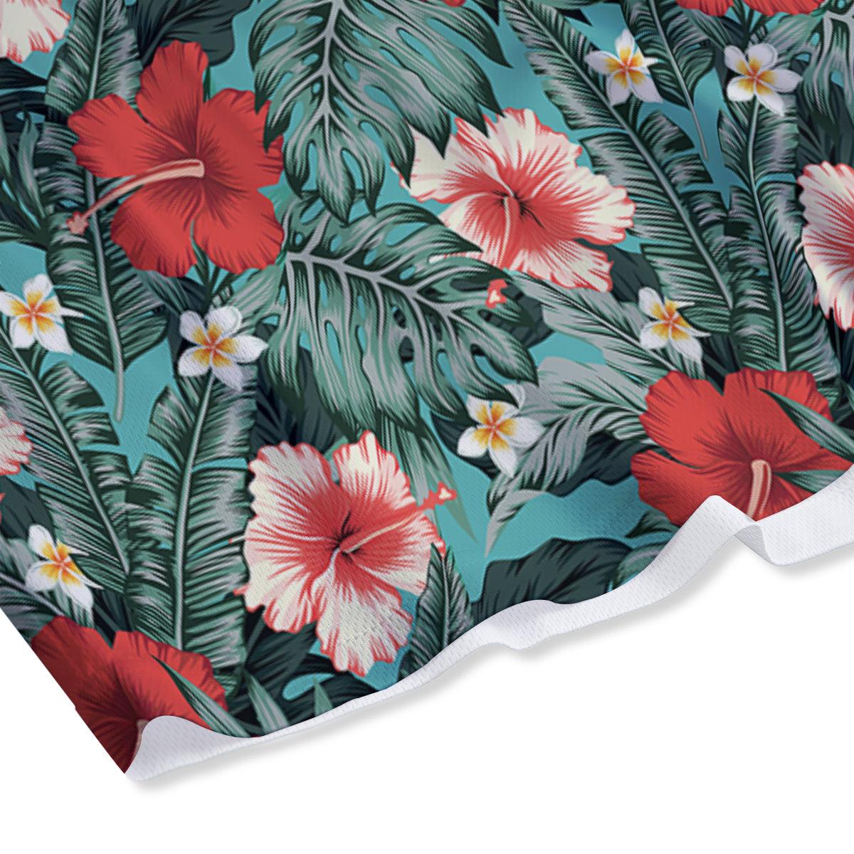 Hibiscus Flowers Tropical Print Pattern Mesh Shorts