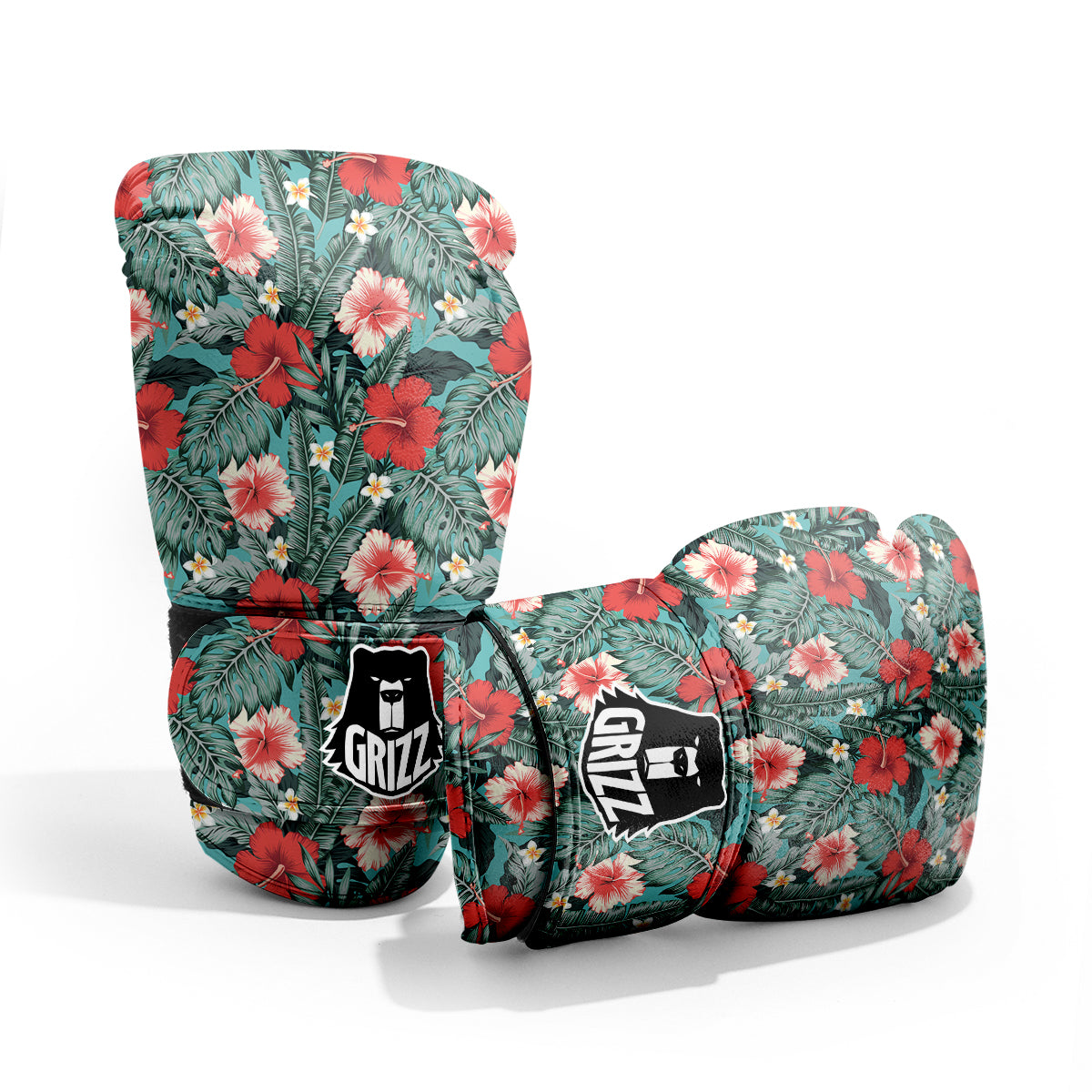 Hibiscus Flowers Tropical Print Pattern Pro Boxing Glove
