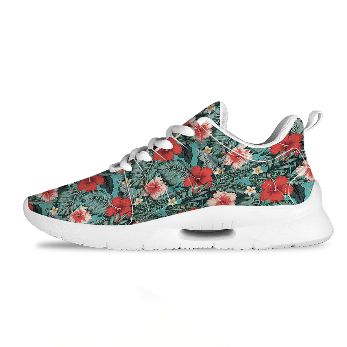 Hibiscus Flowers Tropical Print Pattern Tennis Shoes-grizzshop