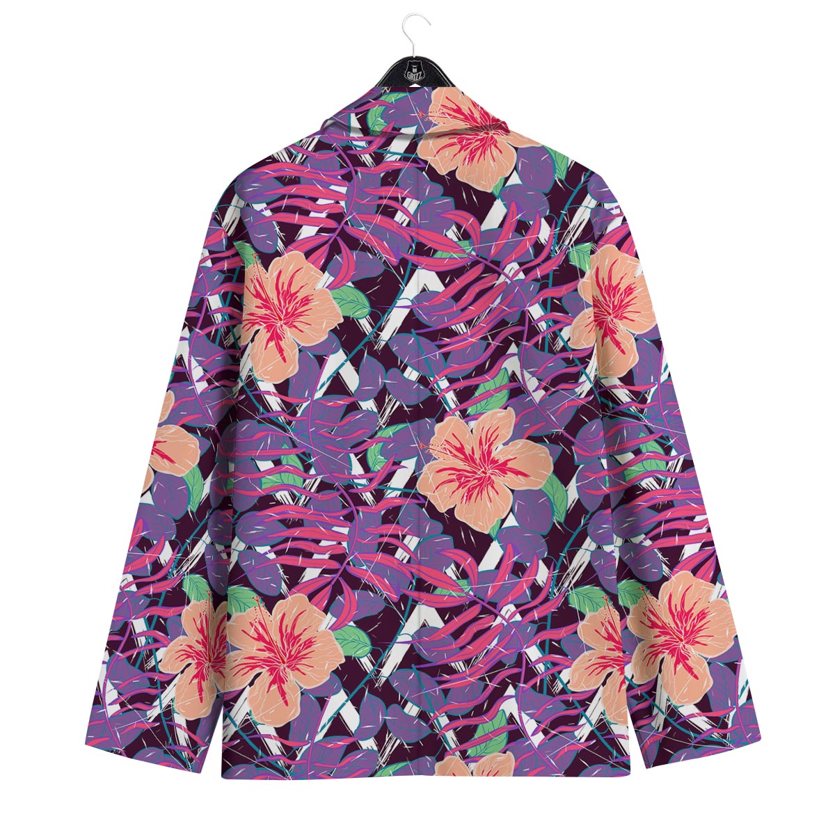 Hibiscus Purple Tropical Print Pattern Men's Sport Coat-grizzshop