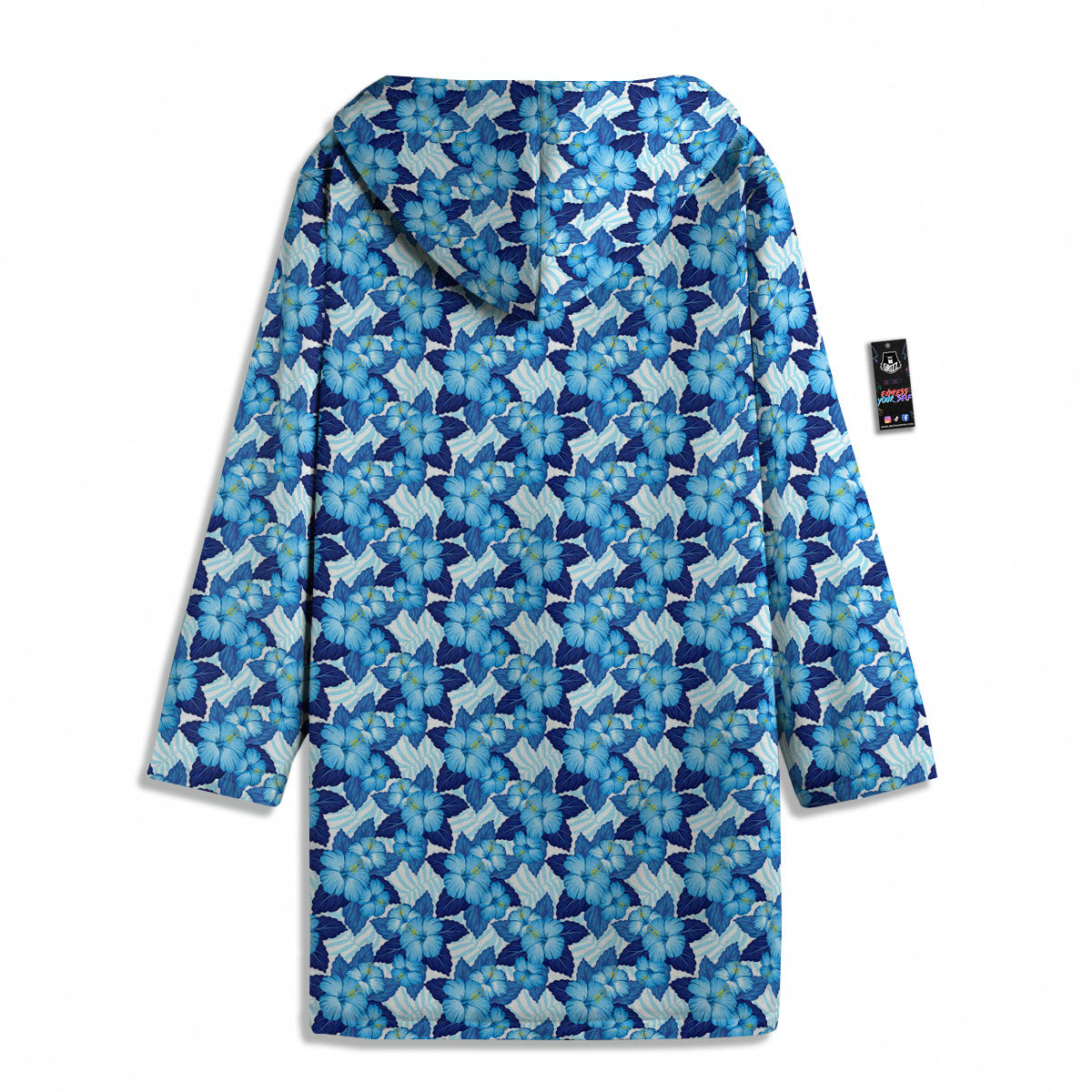 Hibiscus Tropical Blue Print Pattern Men's Windbreaker Jacket-grizzshop