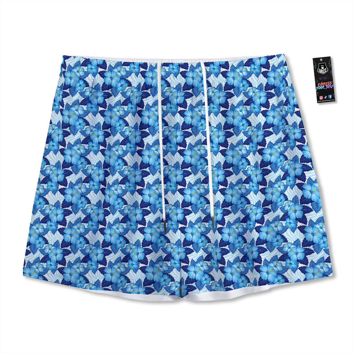 Gold Heart Black Print Pattern Mesh Shorts