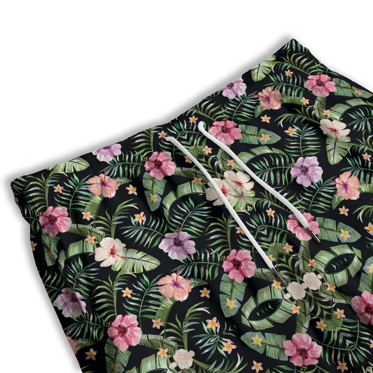 Hibiscus Tropical Floral Vintage Print Pattern Men's Athletic Shorts