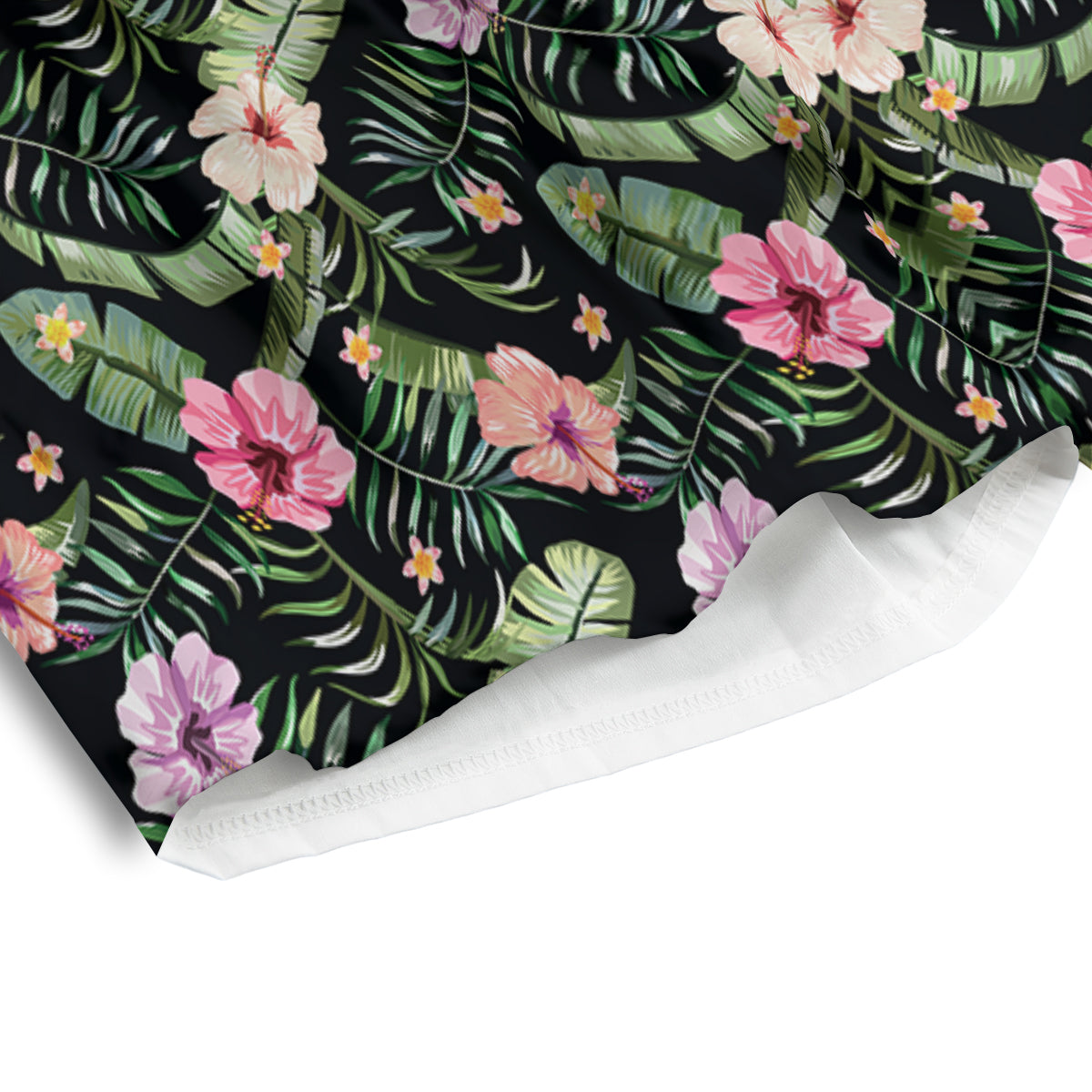 Hibiscus Tropical Floral Vintage Print Pattern Men's Athletic Shorts