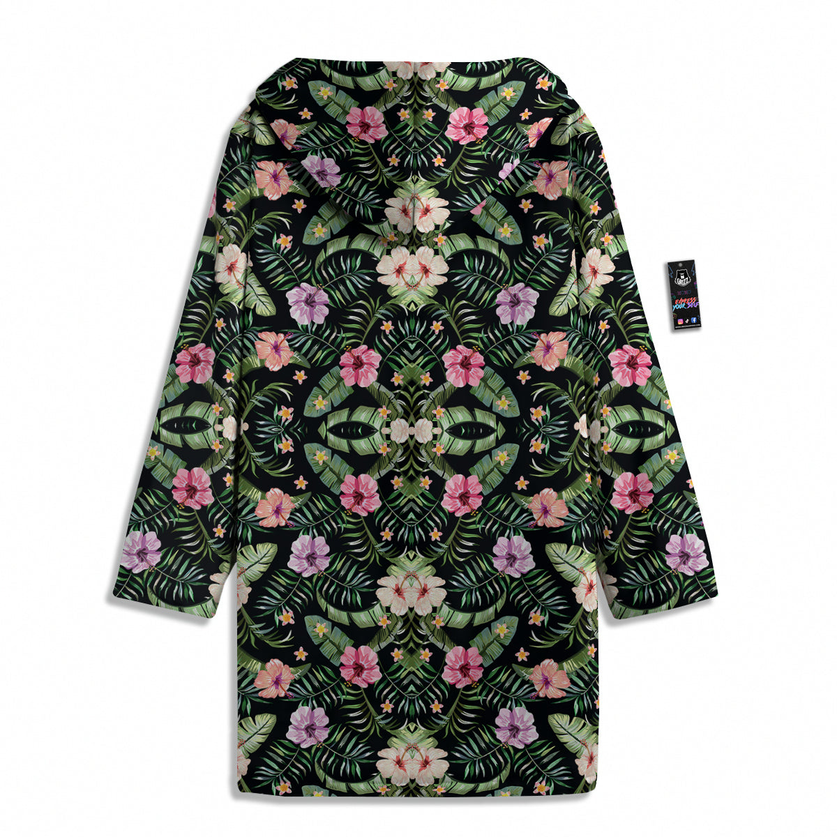 Hibiscus Tropical Floral Vintage Print Pattern Men's Windbreaker Jacket-grizzshop
