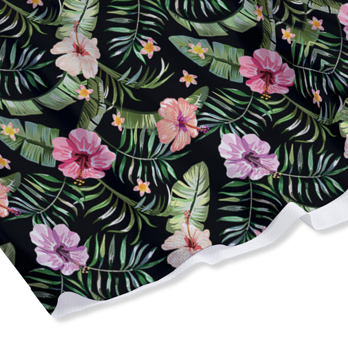 Hibiscus Tropical Floral Vintage Print Pattern Mesh Shorts