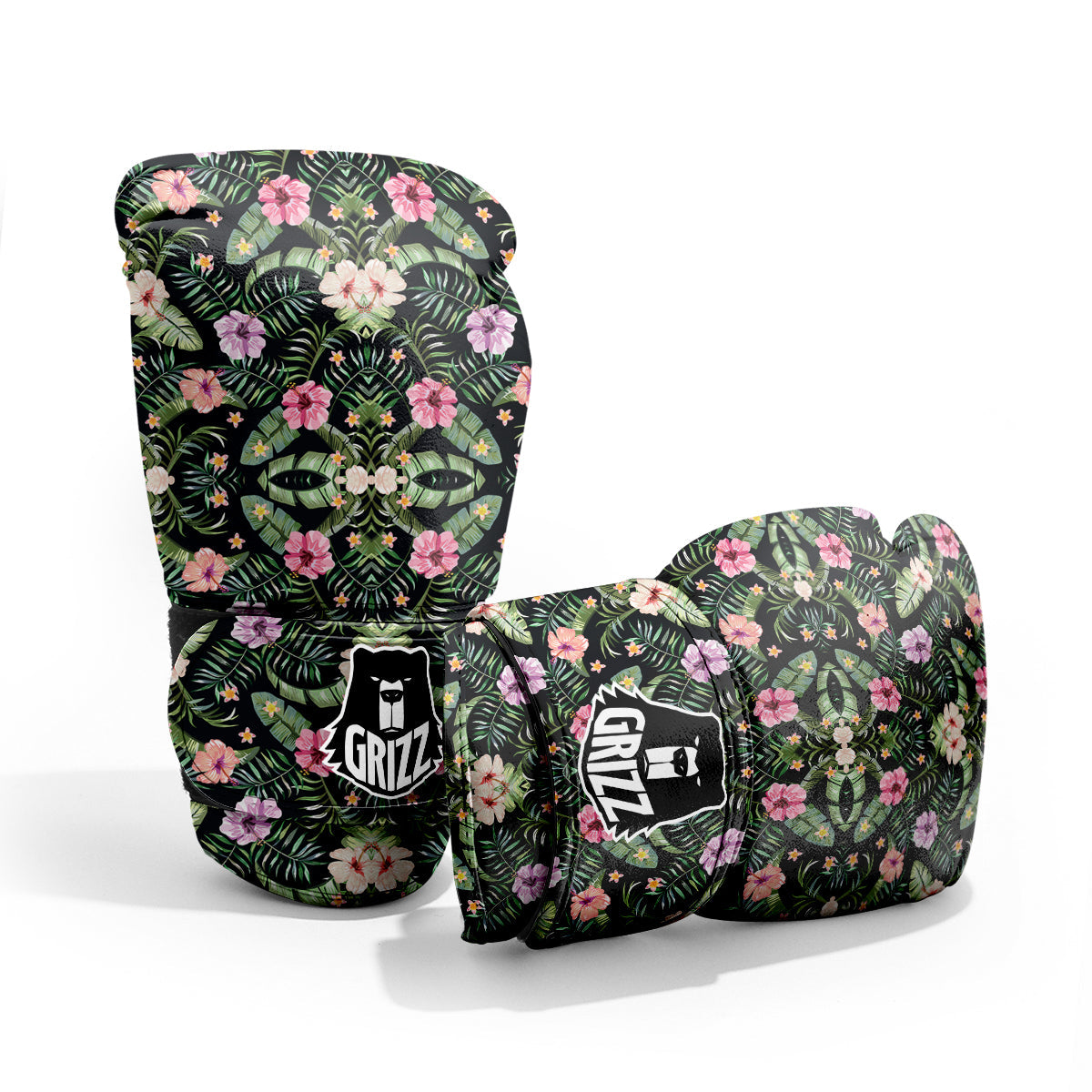Hibiscus Tropical Floral Vintage Print Pattern Pro Boxing Glove