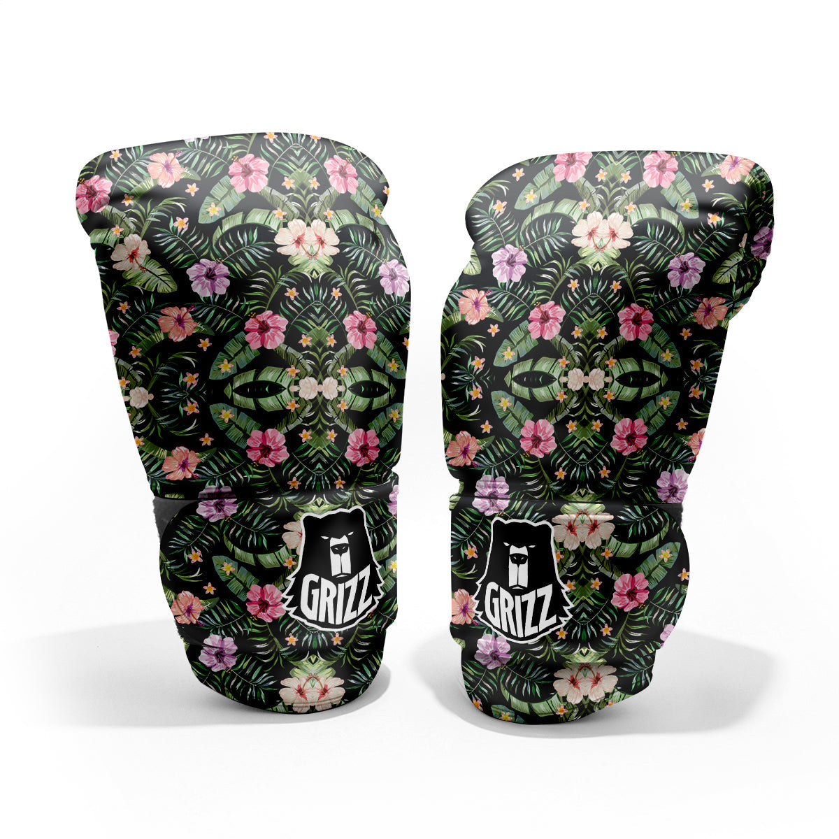Hibiscus Tropical Floral Vintage Print Pattern Pro Boxing Glove