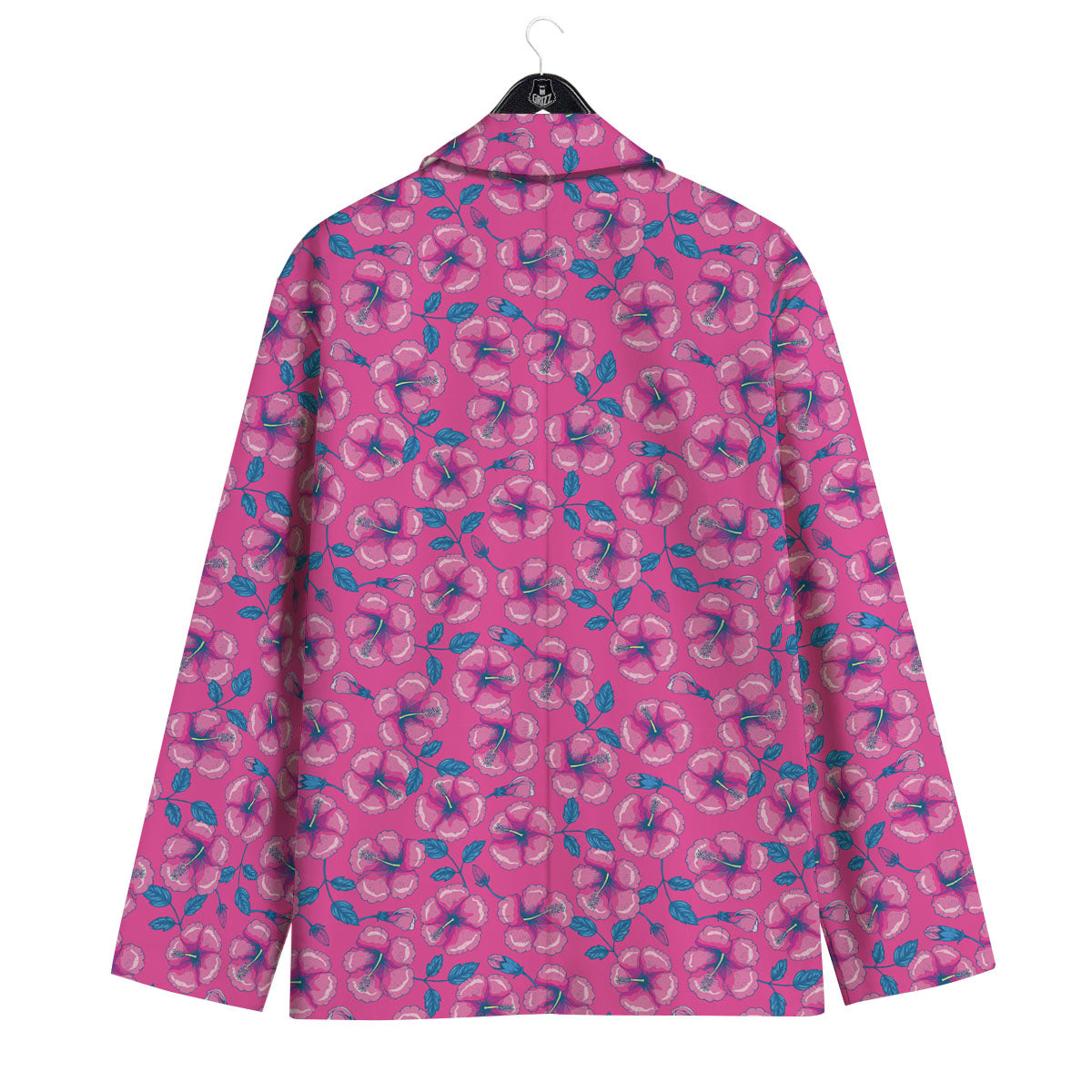 Hibiscus Tropical Hot Pink Print Pattern Men's Sport Coat-grizzshop