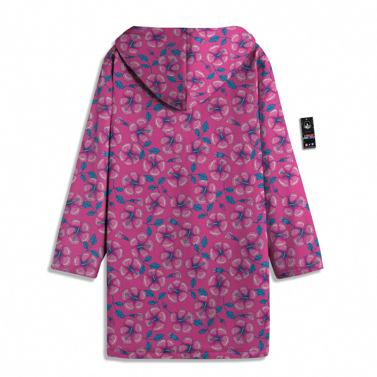 Hibiscus Tropical Hot Pink Print Pattern Men's Windbreaker Jacket-grizzshop