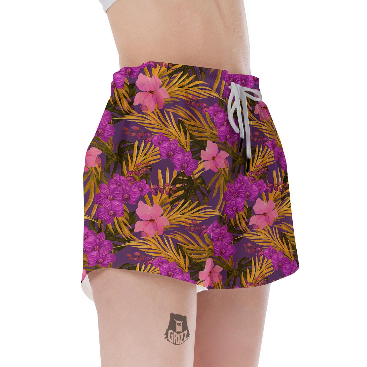 Hibiscus Watercolor Flower Hawaiian Print Women's Shorts-grizzshop