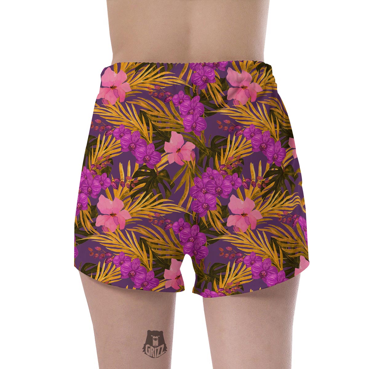 Hibiscus Watercolor Flower Hawaiian Print Women's Shorts-grizzshop