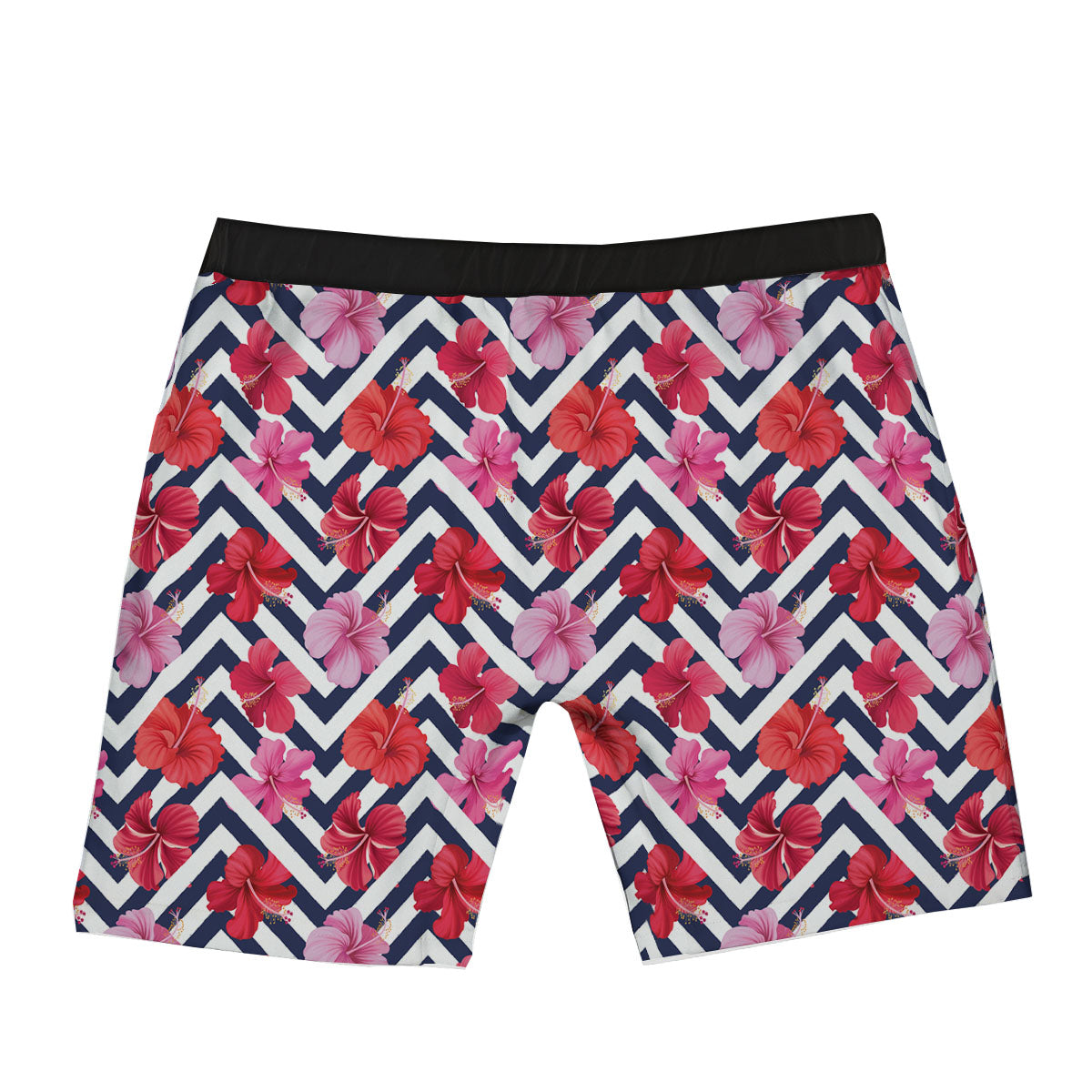 Hibiscus Zigzag Pink Print Pattern Boxer Briefs-grizzshop