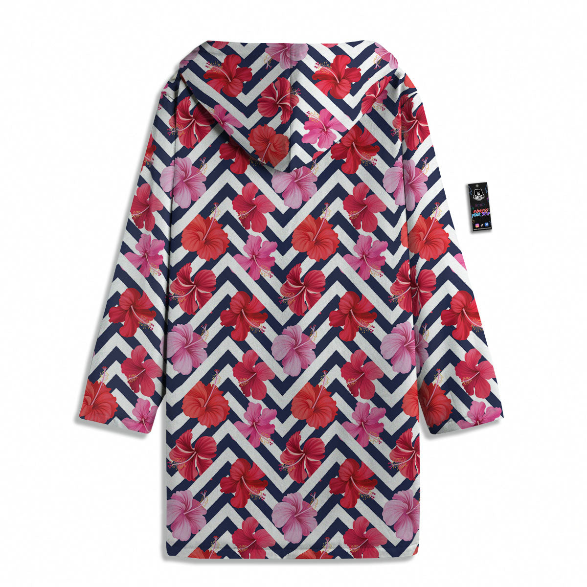 Hibiscus Zigzag Pink Print Pattern Men's Windbreaker Jacket-grizzshop