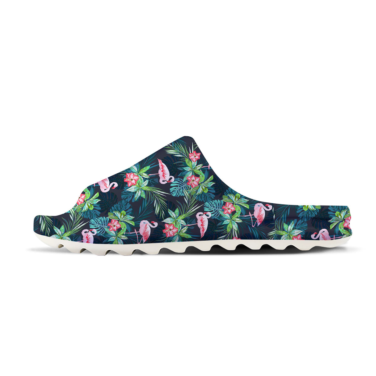 Hibiscus And Tropical Flamingo Print Pattern Sandals-grizzshop