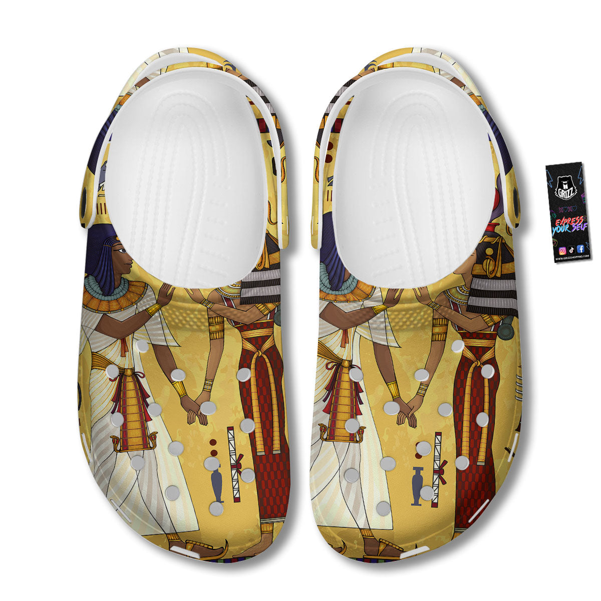 Hieroglyphs And Gods Egyptian Print Clog-grizzshop