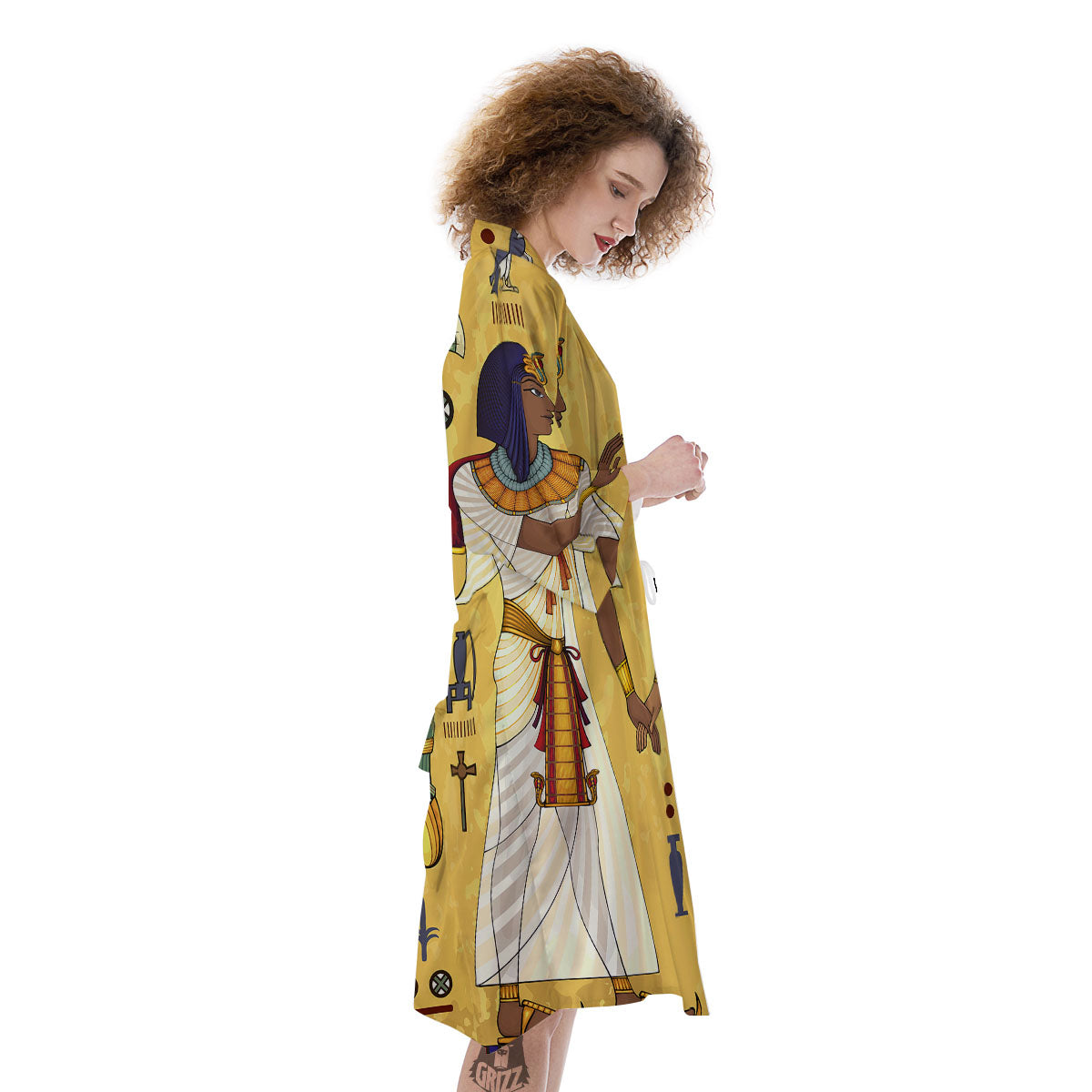 Hieroglyphs And Gods Egyptian Print Kimono-grizzshop