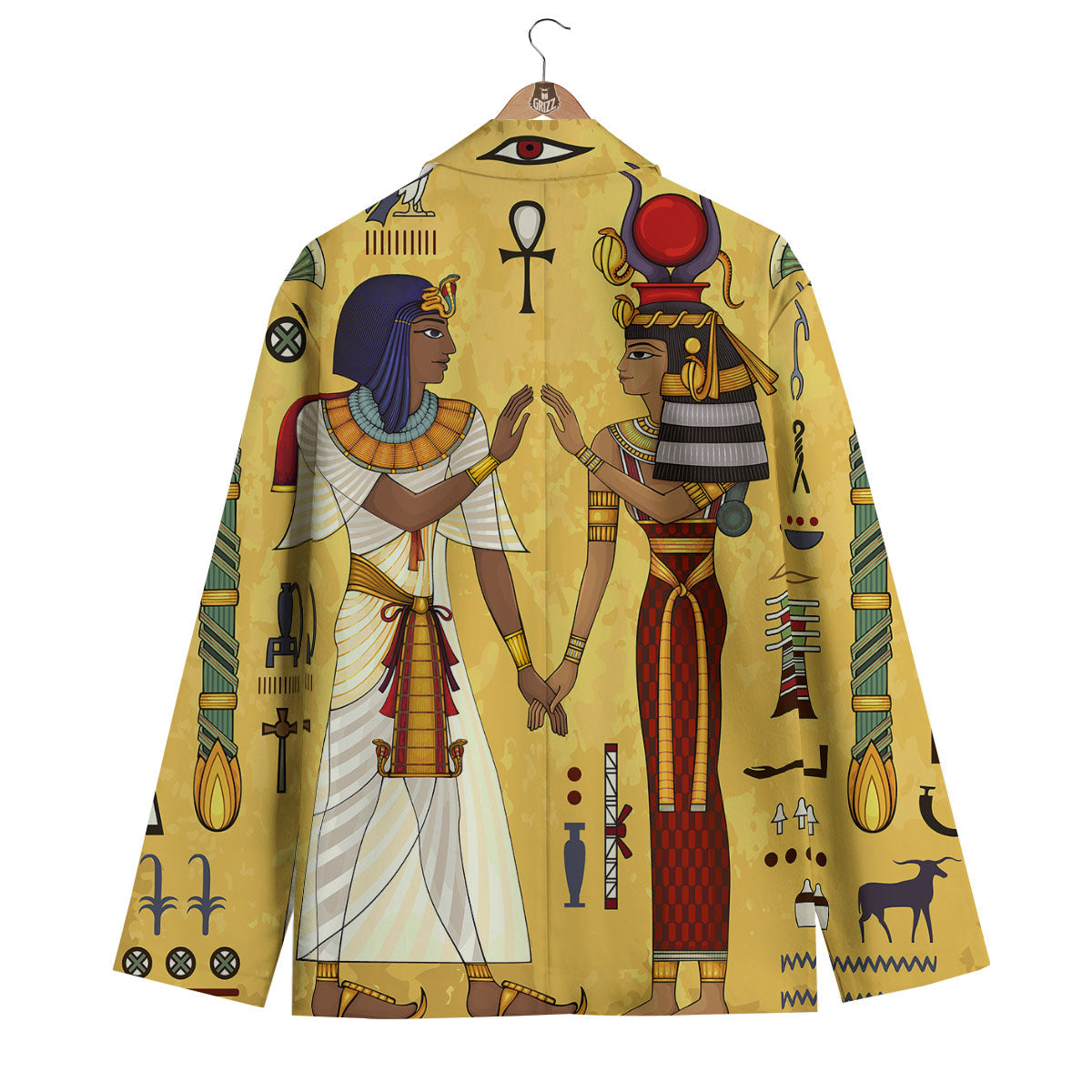Hieroglyphs And Gods Egyptian Print Men's Blazer-grizzshop