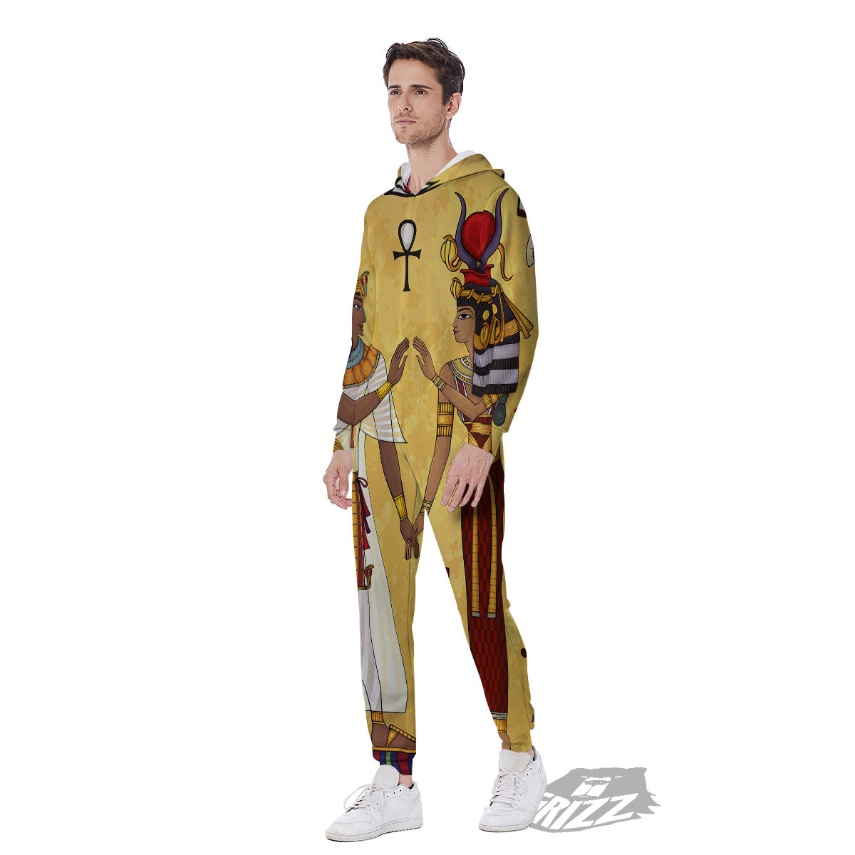 Hieroglyphs And Gods Egyptian Print Men's Jumpsuit-grizzshop