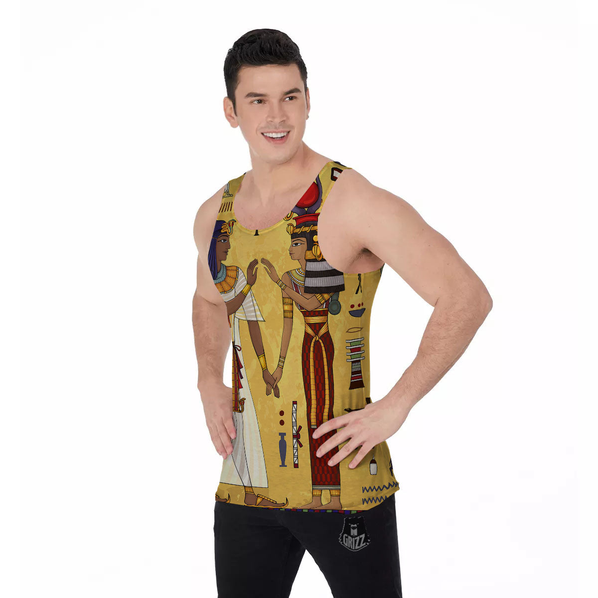 Hieroglyphs And Gods Egyptian Print Men's Tank Top-grizzshop