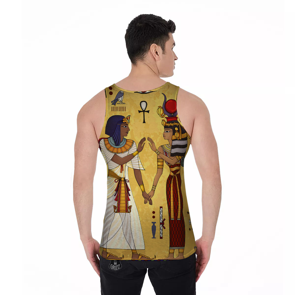 Hieroglyphs And Gods Egyptian Print Men's Tank Top-grizzshop
