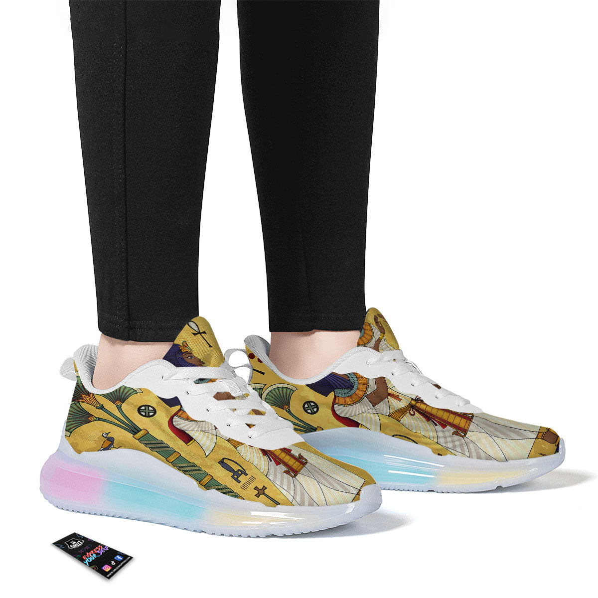 Hieroglyphs And Gods Egyptian Print Running Sneakers-grizzshop
