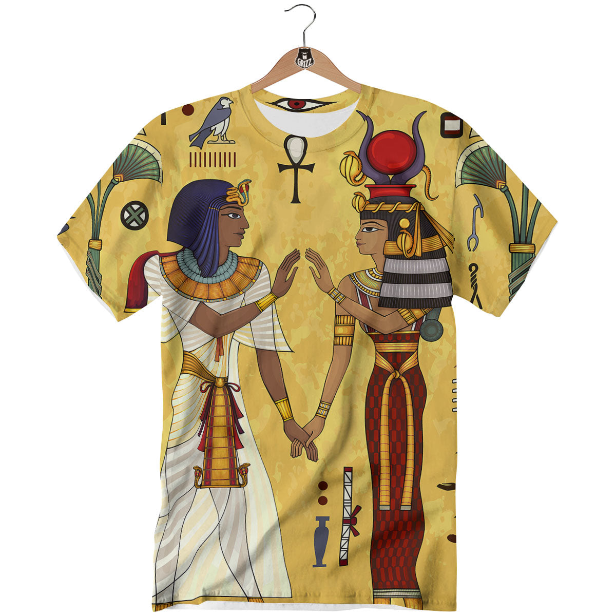 Hieroglyphs And Gods Egyptian Print T-Shirt-grizzshop