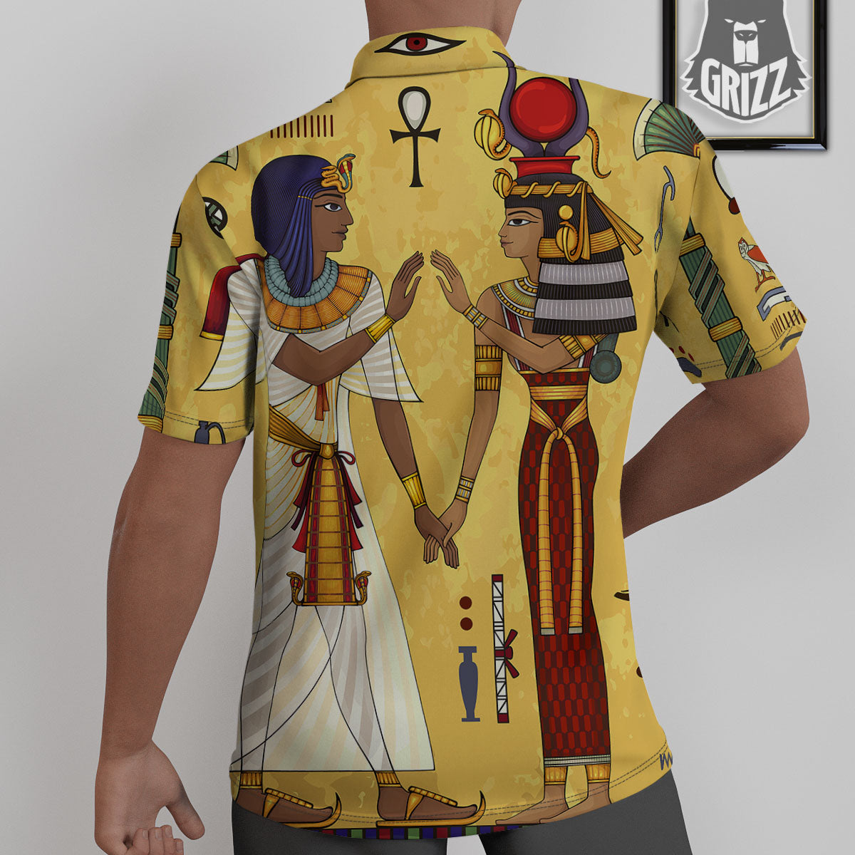 Hieroglyphs And Gods Egyptian Print Untucked Shirts-grizzshop