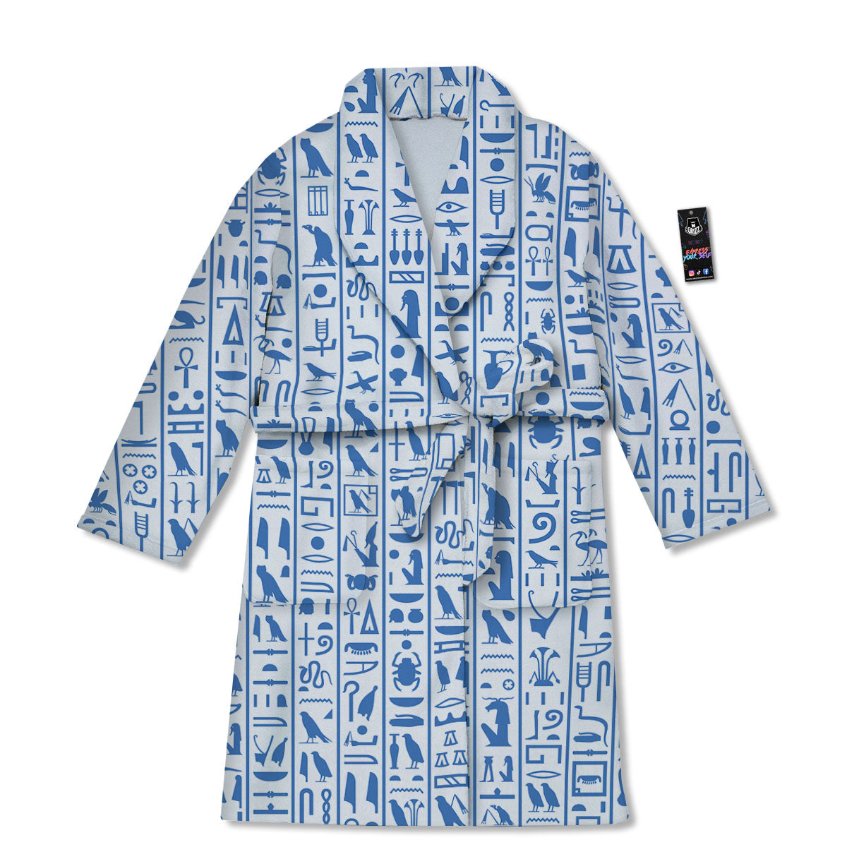 Hieroglyphs Egypt Print Pattern Bathrobe-grizzshop